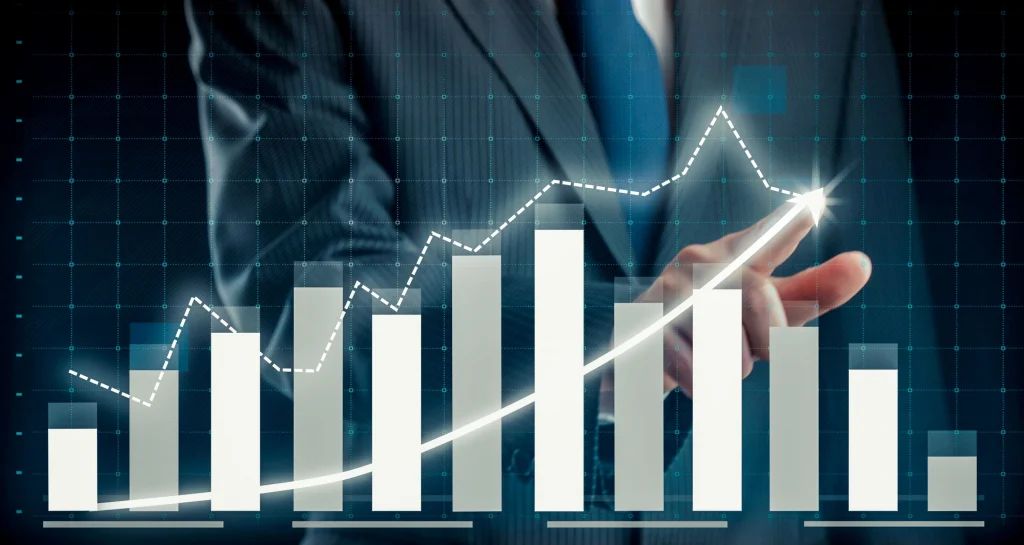 finance-graph-chart-showing-business-profit-growth Computer Graphic showing Profit and Growth
